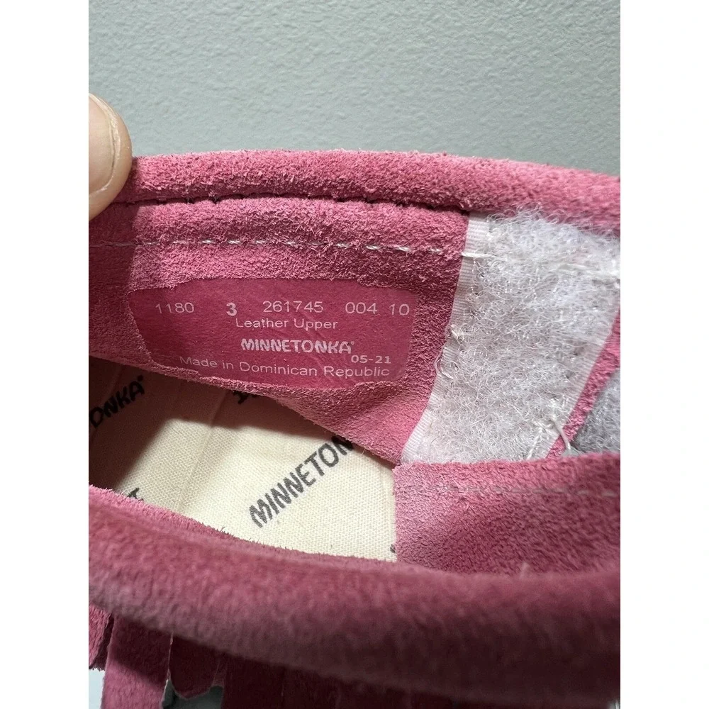 MINNETONKA Baby‎ Toddler Size 3 PINK FRINGED ANKLE BOOTS Girls Ankle Bootie